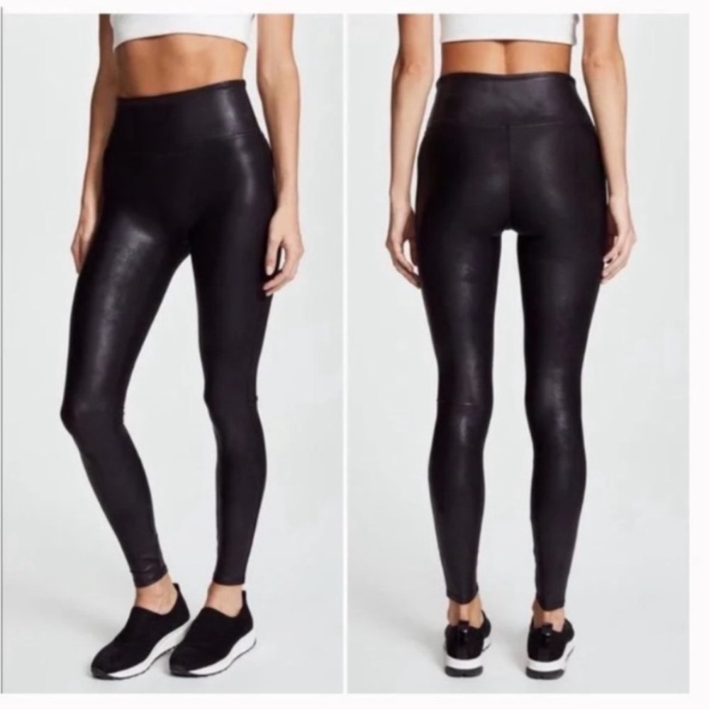 SPANX Faux Leather Leggings SZ S Small #19A - Picture 1 of 6